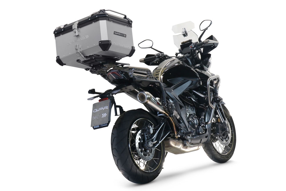 Exhaust compatible with Zontes 350 T1 ADV 2022-2024, Powercone Evo, Slip-on exhaust including removable db killer and link pipe, EPA-compliant 