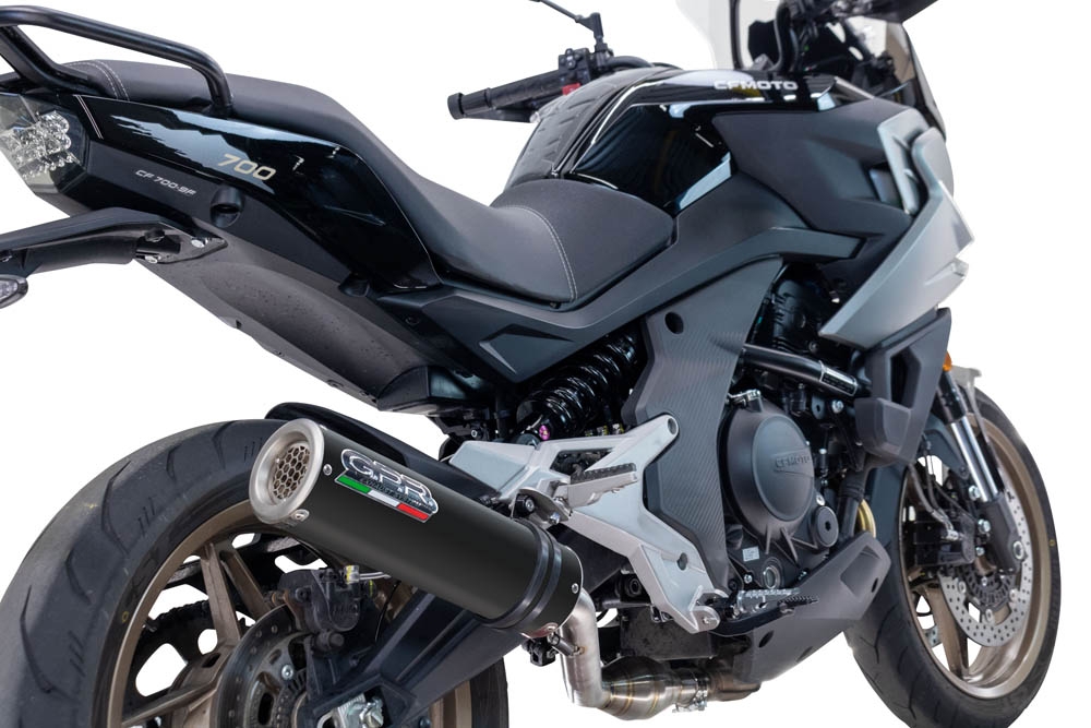 Exhaust compatible with Cf Moto 700 Mt 2023-2024, M3 Black Titanium, Slip-on exhaust including link pipe 