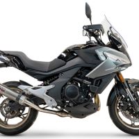 Exhaust compatible with Cf Moto 700 Mt 2023-2024, M3 Inox , Slip-on exhaust including link pipe and removable db killer 