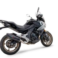 GPR exhaust compatible with  Cf Moto 700 Mt 2023-2024, New Grand Prix Evo Black Titanium, Slip-on exhaust including link pipe and removable db killer 