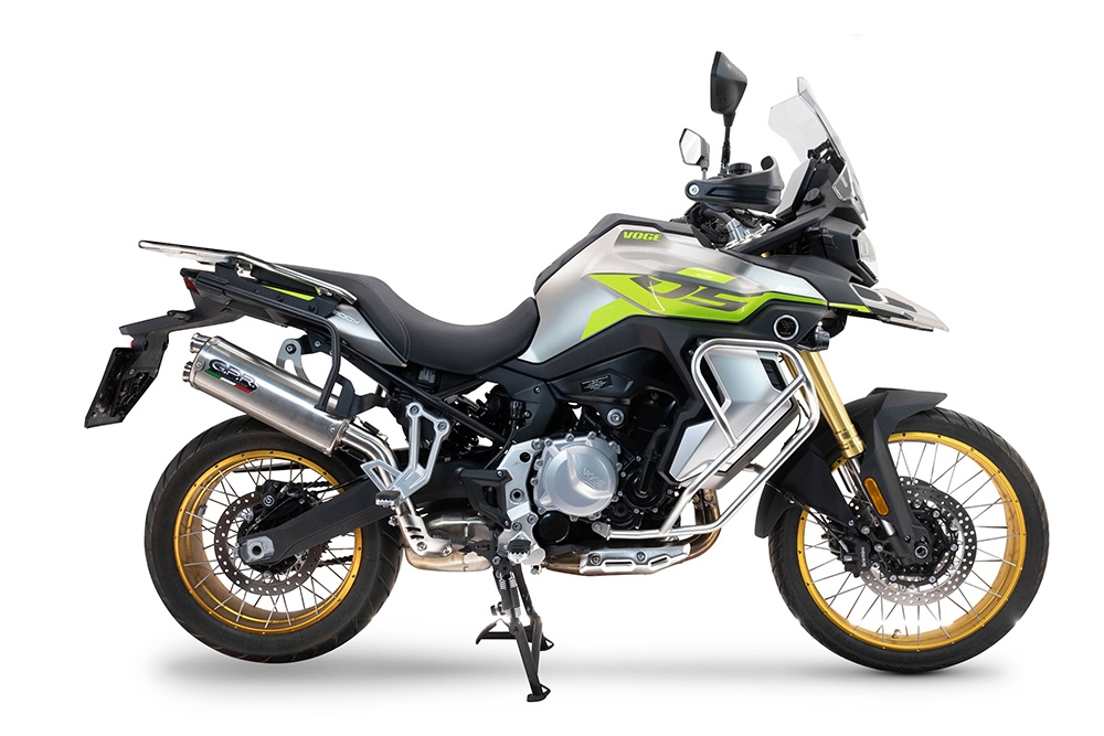 Exhaust compatible with Voge 900DSX 2024-2025, Dual Inox, Slip-on exhaust including removable db killer and link pipe, not EPA-compliant 