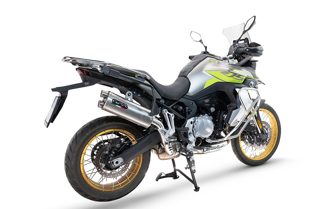 Exhaust compatible with Voge 900DSX 2024-2025, Dual Inox, Slip-on exhaust including removable db killer and link pipe, not EPA-compliant 