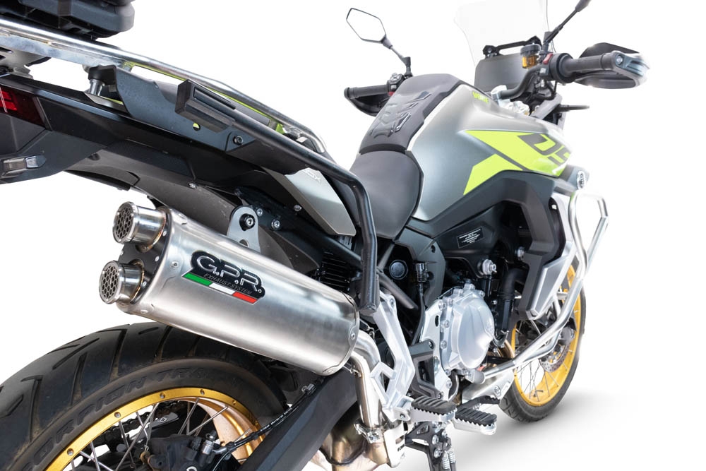 Exhaust compatible with Voge 900DSX 2024-2025, Dual Inox, Slip-on exhaust including removable db killer and link pipe, not EPA-compliant 