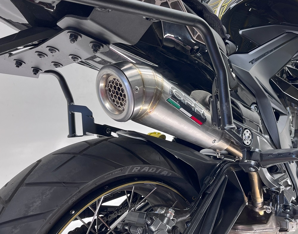 Exhaust compatible with Zontes 350 T1 ADV 2022-2024, Powercone Evo, Slip-on exhaust including removable db killer and link pipe, EPA-compliant 