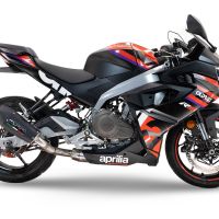 GPR exhaust compatible with  Aprilia RS 457 2024-2025, New Grand Prix Evo Black Titanium, Slip-on exhaust including link pipe and removable db killer 