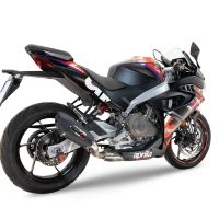 GPR exhaust compatible with  Aprilia RS 457 2024-2025, New Grand Prix Evo Black Titanium, Slip-on exhaust including link pipe and removable db killer 