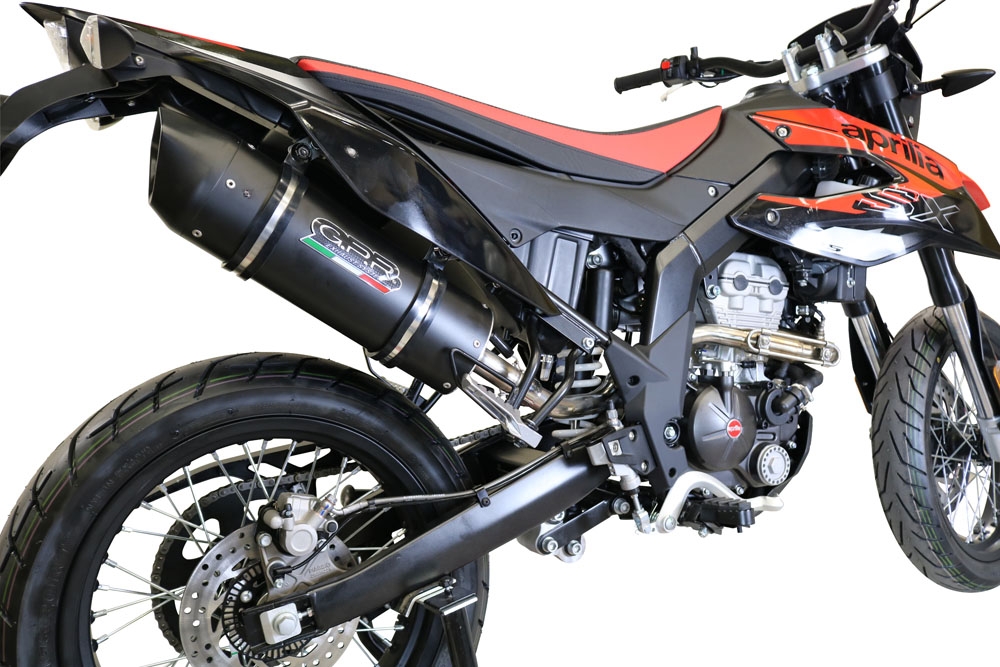 GPR exhaust compatible with Aprilia Sx 125 2018-2020, Furore Evo4 Nero, Homologated legal slip-on exhaust including removable db killer, link pipe and catalyst 
