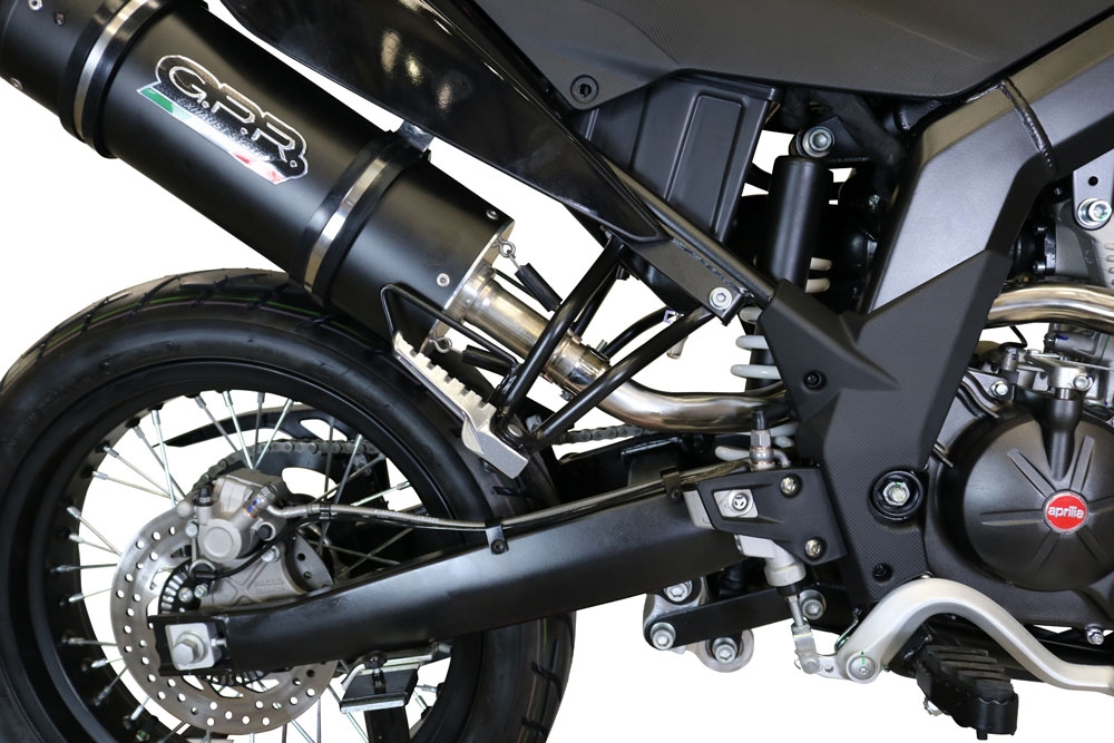 GPR exhaust compatible with Aprilia Sx 125 2018-2020, Furore Evo4 Nero, Homologated legal slip-on exhaust including removable db killer, link pipe and catalyst 