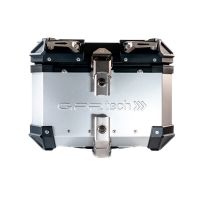 Top case GPR TECH compatible with  Honda Sh 125 i.e. 2024/2026 GPR TECH Top case in aluminum, silver color, including roof rack and specific plate Capacity 26 LT.