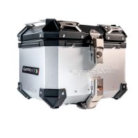 Top case GPR TECH compatible with  Royal Enfield Himalayan 410 2017/2023 GPR TECH Top case in aluminum, silver color with specific plate included Capacity 26 LT.