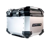Top case GPR TECH compatible with  Royal Enfield Himalayan 410 2017/2023 GPR TECH Top case in aluminum, silver color with specific plate included Capacity 26 LT.