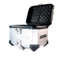 Top case GPR TECH compatible with  Royal Enfield Himalayan 410 2017/2023 GPR TECH Top case in aluminum, silver color with specific plate included Capacity 26 LT.