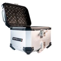 GPR TECH TOP CASE ALPI-TECH 26 LT. SILVER Top case in aluminum,including soft backrest, silver color with universal plate  Capacity 26 LT.