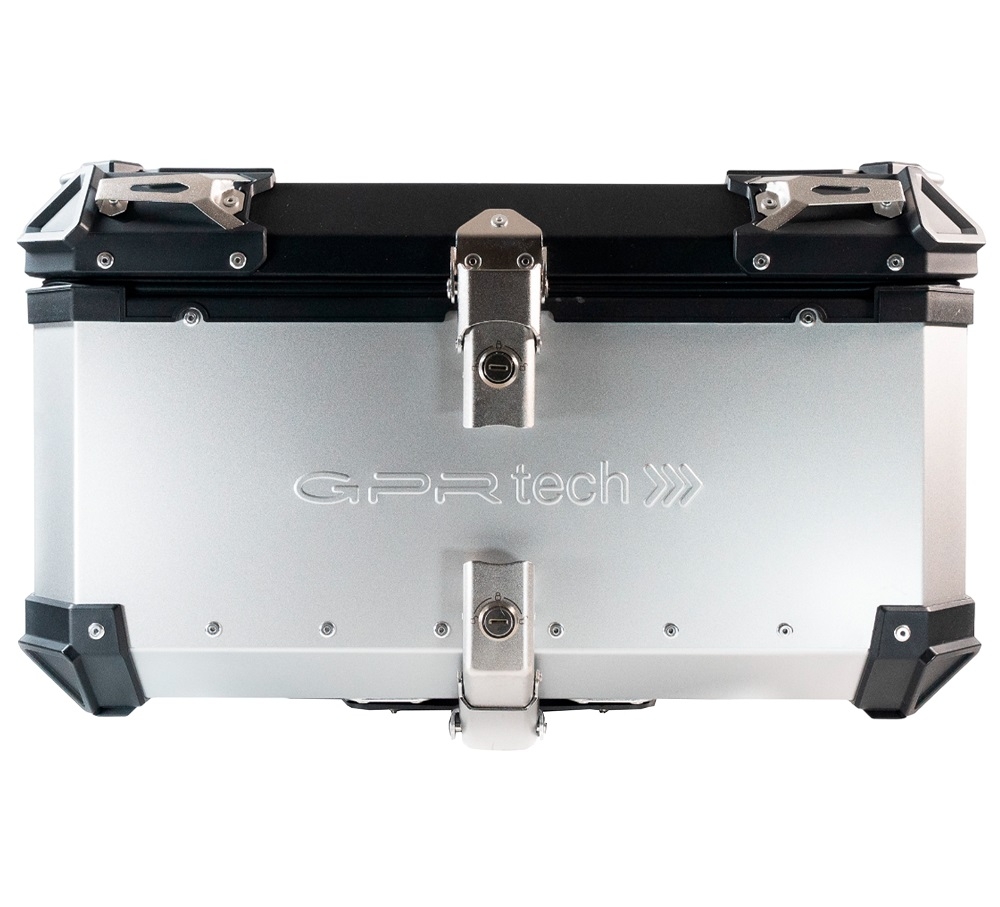 Top case GPR TECH compatible with  Suzuki V-Strom Dl 1000 2017/2019 e4 GPR TECH Top case in aluminum, silver color with specific plate included Capacity 55 LT.