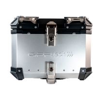Top case GPR TECH compatible with  Honda Crf 300 L / Rally 2021/2024 e5 GPR TECH Top case in aluminum, silver color, including roof rack and specific plate Capacity 45 LT.