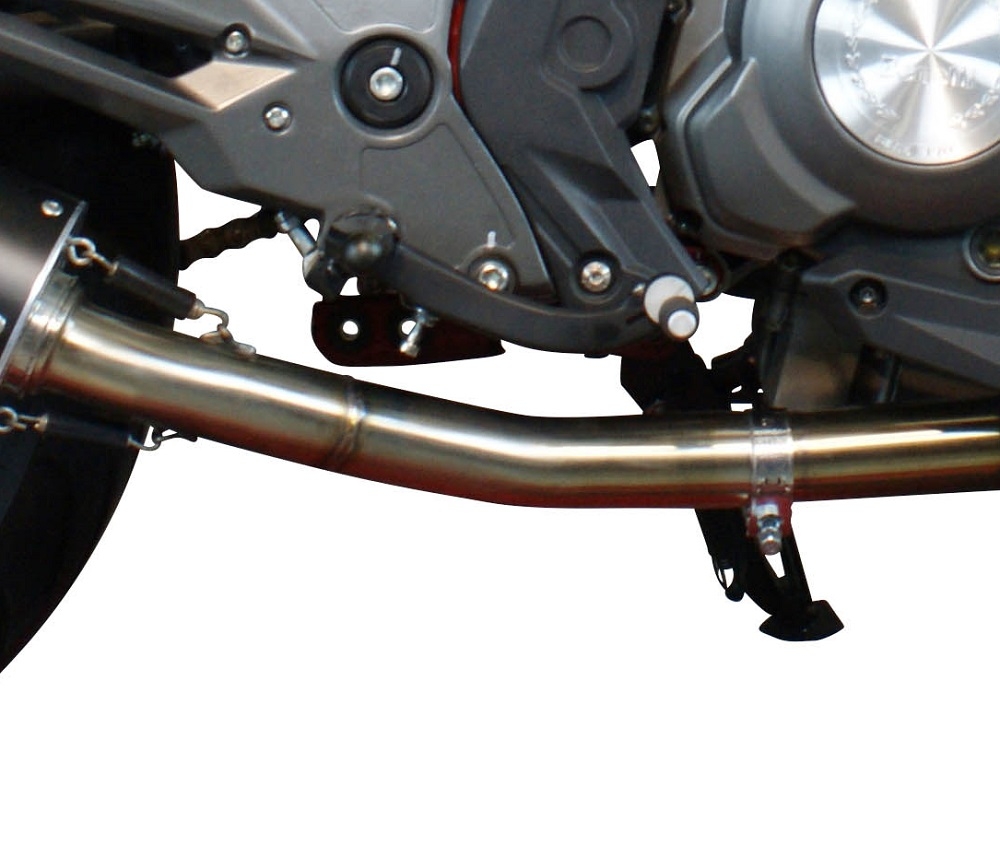 Exhaust compatible with Benelli Bn 302 S 2015-2016, Satinox , Slip-on exhaust including removable db killer and link pipe, EPA-compliant 