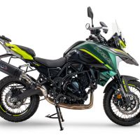 Exhaust compatible with Benelli Trk 702 X 2023-2024, Dual Poppy, Slip-on exhaust including removable db killer and link pipe, EPA-compliant 