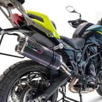 Exhaust compatible with Benelli Trk 702 X 2023-2024, Dual Poppy, Slip-on exhaust including removable db killer and link pipe, EPA-compliant 