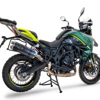 Exhaust compatible with Benelli Trk 702 X 2023-2024, Dual Poppy, Slip-on exhaust including removable db killer and link pipe, EPA-compliant 