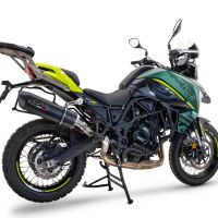 Exhaust compatible with Benelli Trk 702 2023-2024, Furore Evo4 Nero, Slip-on exhaust including removable db killer and link pipe, EPA-compliant 