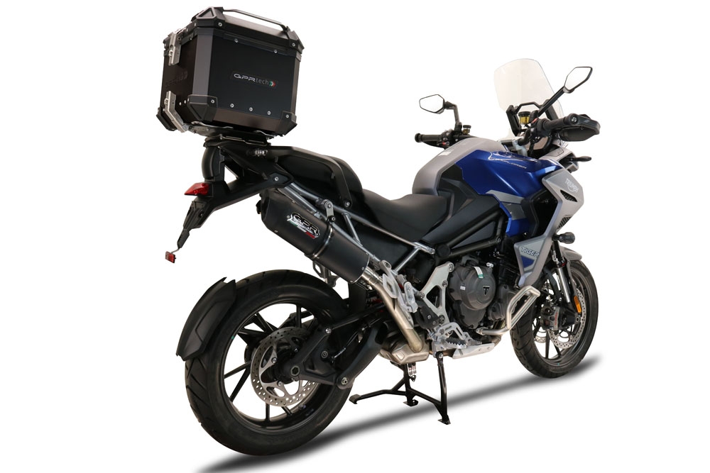 Top case GPR TECH compatible with  Triumph Tiger 900 2020/2023 e5 GPR TECH Top case in aluminum, black color with specific plate included Capacity 45 LT.