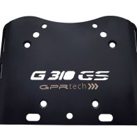 GPR TECH compatible with  Bmw G 310 Gs 2017/2021 e4 GPR TECH Specific fitting plate Top Case ALPITECH 35 LT compatible with original luggage rack,stainless steel made with 4 anchor points