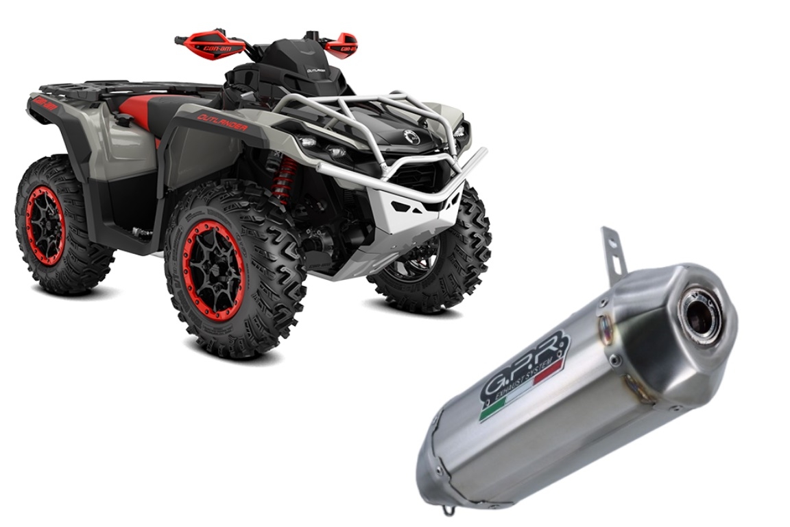 Exhaust compatible with Can Am Outlander 1000 MAX XMR XTP 2012-2023, PENTACROSS INOX, Slip-on exhaust including removable db killer and link pipe, EPA-compliance NOT required 