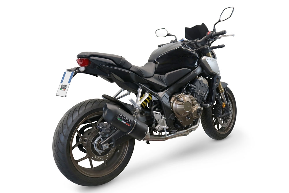 Exhaust compatible with Honda CBR650R 2021-2023, Furore Evo4 Nero, Full system exhaust, including removable db killer 