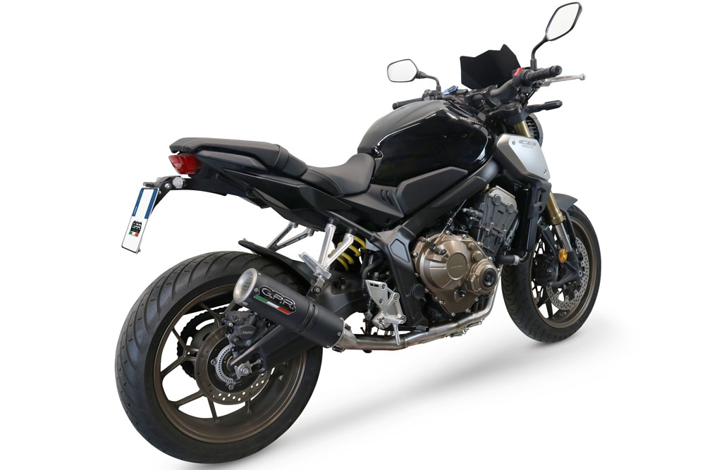 Exhaust compatible with Honda CBR650R 2021-2023, M3 Black Titanium, Full system exhaust, including removable db killer 