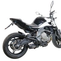 Exhaust compatible with Cf Moto 650 Mt 2021-2024, Furore Nero, Slip-on exhaust including link pipe and removable db killer 
