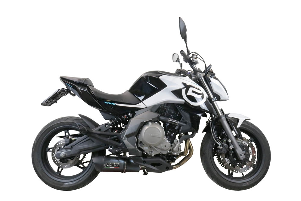 Exhaust compatible with Cf Moto 400 NK 2021-2023, Furore Poppy, Slip-on exhaust including link pipe and removable db killer 