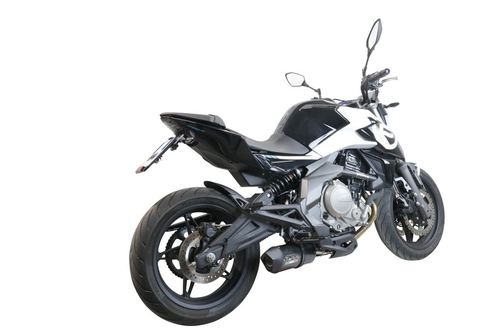 Exhaust compatible with Cf Moto 400 NK 2021-2023, Furore Poppy, Slip-on exhaust including link pipe and removable db killer 