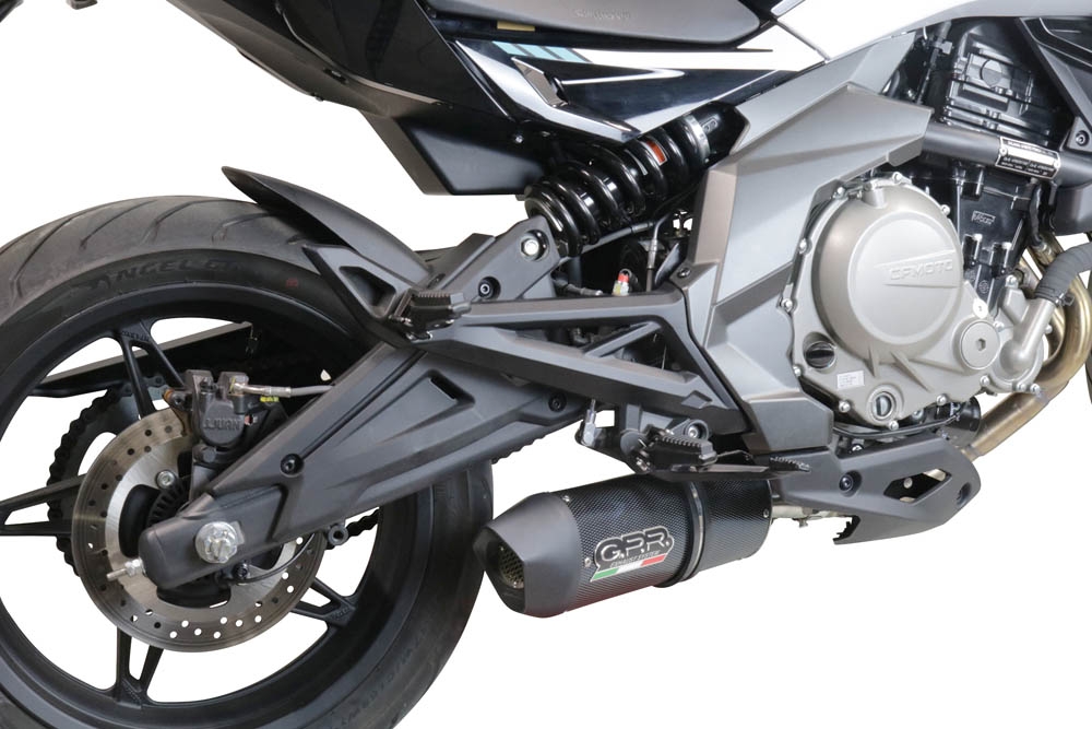 Exhaust compatible with Cf Moto 400 NK 2021-2023, Furore Poppy, Slip-on exhaust including link pipe and removable db killer 