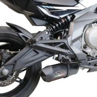 Exhaust compatible with Cf Moto 400 NK 2021-2023, Furore Poppy, Slip-on exhaust including link pipe and removable db killer 