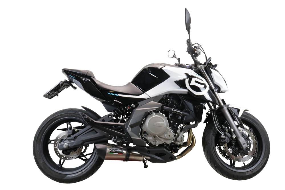 GPR exhaust compatible with  Cf Moto 400 NK 2019-2020, New Grand Prix Evo Titanium, Slip-on exhaust including link pipe and removable db killer 