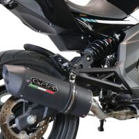 GPR exhaust compatible with Cf Moto 650 Mt 2021-2024, Furore Evo4 Nero, Homologated legal slip-on exhaust including removable db killer, link pipe and catalyst 