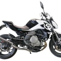 GPR exhaust compatible with Cf Moto 650 Nk 2021-2024, Furore Evo4 Poppy, Homologated legal slip-on exhaust including removable db killer, link pipe and catalyst 