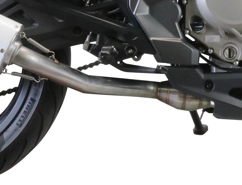 GPR exhaust compatible with Cf Moto 650 Nk 2021-2024, M3 Poppy , Homologated legal slip-on exhaust including removable db killer, link pipe and catalyst 