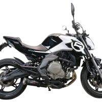 Exhaust compatible with Cf Moto 650 Nk 2021-2024, M3 Black Titanium, Slip-on exhaust including link pipe and removable db killer 
