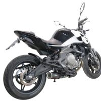 Exhaust compatible with Cf Moto 650 Nk 2021-2024, M3 Black Titanium, Slip-on exhaust including link pipe and removable db killer 