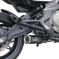 Exhaust compatible with Cf Moto 650 Nk 2021-2024, M3 Black Titanium, Slip-on exhaust including link pipe and removable db killer 