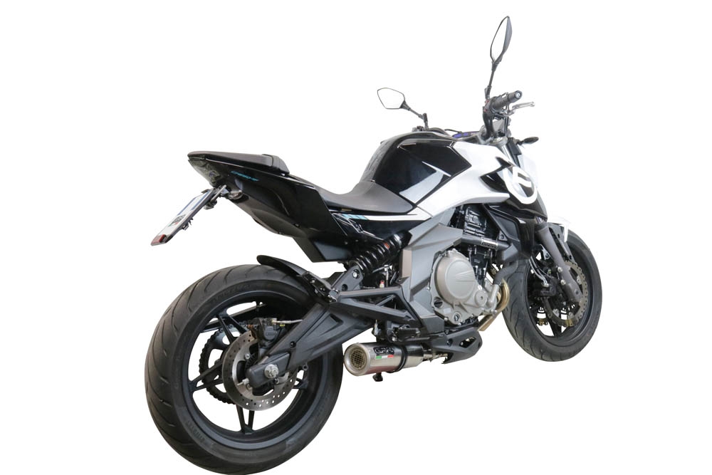 Exhaust compatible with Cf Moto 650 Mt 2019-2020, M3 Inox , Slip-on exhaust including link pipe and removable db killer 