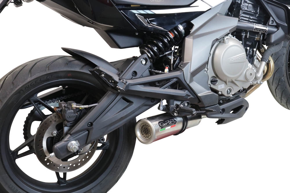 Exhaust compatible with Cf Moto 650 Mt 2019-2020, M3 Inox , Slip-on exhaust including link pipe and removable db killer 