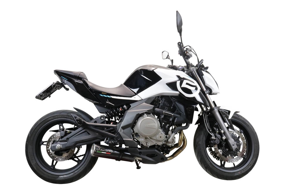 Exhaust compatible with Cf Moto 400 NK 2021-2023, M3 Poppy , Slip-on exhaust including link pipe and removable db killer 