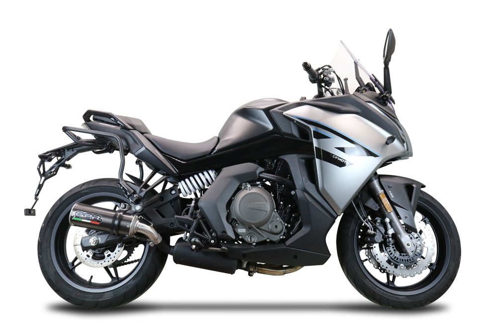 Exhaust compatible with Cf Moto 650 Gt 2025-2026, M3 Poppy , Slip-on exhaust including removable db killer and link pipe, EPA-compliant 
