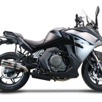 Exhaust compatible with Cf Moto 650 Gt 2025-2026, M3 Titanium Natural, Slip-on exhaust including removable db killer and link pipe, EPA-compliant 