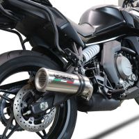 Exhaust compatible with Cf Moto 650 Gt 2025-2026, M3 Titanium Natural, Slip-on exhaust including removable db killer and link pipe, EPA-compliant 