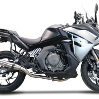 Exhaust compatible with Cf Moto 650 Gt 2022-2024, Deeptone Inox, Slip-on exhaust including link pipe and removable db killer 