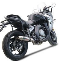 Exhaust compatible with Cf Moto 650 Gt 2022-2024, Deeptone Inox, Slip-on exhaust including link pipe and removable db killer 
