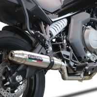Exhaust compatible with Cf Moto 650 Gt 2022-2024, Deeptone Inox, Slip-on exhaust including link pipe and removable db killer 
